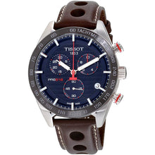 Load image into Gallery viewer, Tissot PRS 516 Chronograph Blue Dial Brown Leather Strap Watch For Men - T100.417.16.041.00