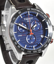 Load image into Gallery viewer, Tissot PRS 516 Chronograph Blue Dial Brown Leather Strap Watch For Men - T100.417.16.041.00