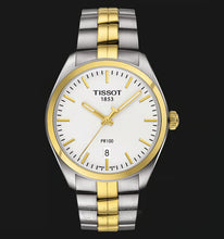Load image into Gallery viewer, Tissot T Classic PR 100 White Dial Two Tone Steel Strap Watch for Men - T101.410.22.031.00