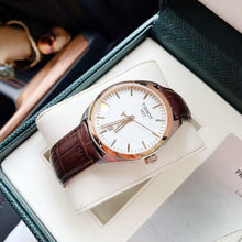 Load image into Gallery viewer, Tissot T Classic PR 100 Quartz White Dial Brown Leather Strap Watch for Men - T101.410.26.031.00