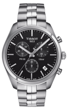 Load image into Gallery viewer, Tissot T Classic PR 100 Chronograph Black Dial Silver Steel Strap Watch for Men - T101.417.11.051.00