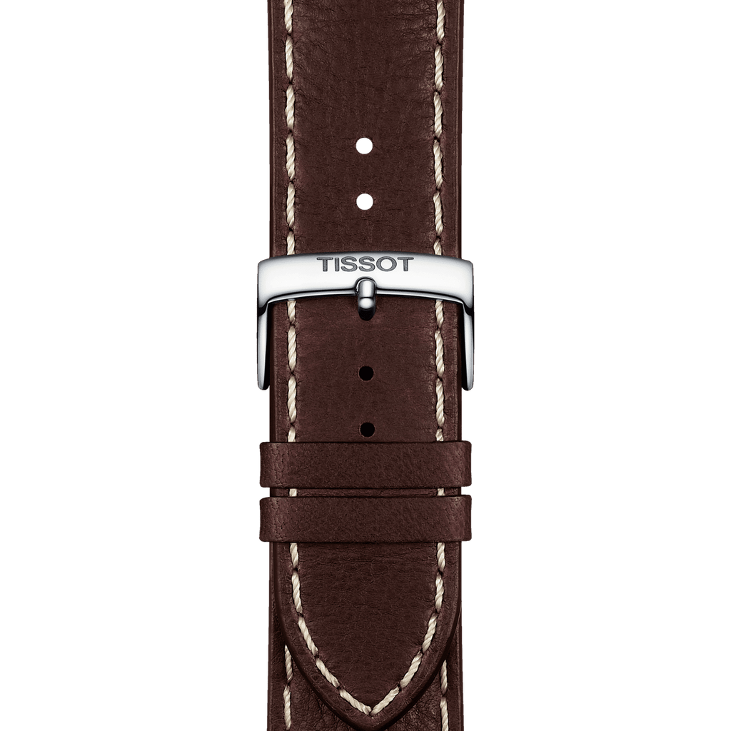 Tissot PR 100 Sport Quartz Chronograph Silver Dial Brown Leather Strap Watch For Men - T101.617.16.031.00