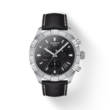 Load image into Gallery viewer, Tissot PR 100 Sport Quartz Chronograph Black Dial Black Leather Strap Watch For Men - T101.617.16.051.00