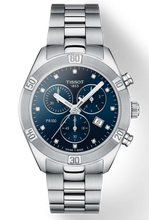 Load image into Gallery viewer, Tissot PR 100 Sport Chic Chronograph Diamonds Blue Dial Silver Steel Strap Watch for Women - T101.917.11.046.00