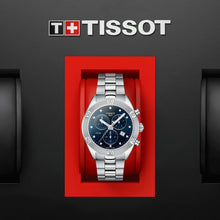 Load image into Gallery viewer, Tissot PR 100 Sport Chic Chronograph Diamonds Blue Dial Silver Steel Strap Watch for Women - T101.917.11.046.00