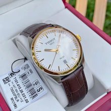 Load image into Gallery viewer, Tissot T Classic PR 100 Quartz White Dial Brown Leather Strap Watch for Men - T101.410.26.031.00