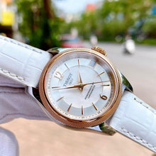 Load image into Gallery viewer, Tissot T-Classic Powermatic 80 Mother of Pearl Silver Dial White Leather Strap Watch For Women - T108.208.26.117.00