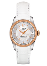 Load image into Gallery viewer, Tissot T-Classic Powermatic 80 Mother of Pearl Silver Dial White Leather Strap Watch For Women - T108.208.26.117.00