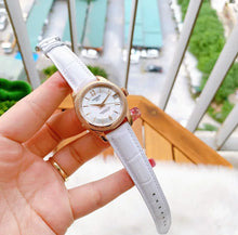 Load image into Gallery viewer, Tissot T-Classic Powermatic 80 Mother of Pearl Silver Dial White Leather Strap Watch For Women - T108.208.26.117.00