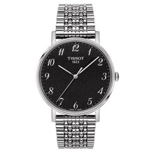 Load image into Gallery viewer, Tissot T Classic Everytime Quartz Black Dial Silver Steel Strap Watch for Men - T109.410.11.072.00