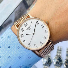 Load image into Gallery viewer, Tissot T Classic Everytime White Dial Rose Gold Mesh Bracelet Watch for Men - T109.610.33.032.00
