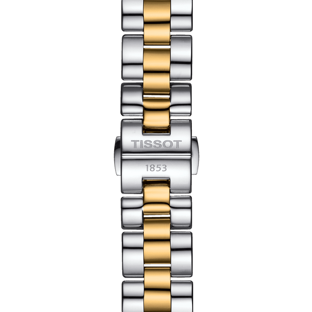 Tissot T Wave Quartz Mother of Pearl Dial Two Tone Steel Strap Watch for Women - T112.210.22.113.00
