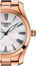 Load image into Gallery viewer, Tissot T Wave Mother of Pearl Dial Rose Gold Steel Strap Watch For Women - T112.210.33.113.00