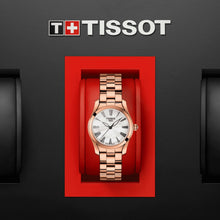 Load image into Gallery viewer, Tissot T Wave Mother of Pearl Dial Rose Gold Steel Strap Watch For Women - T112.210.33.113.00