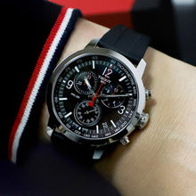 Load image into Gallery viewer, Tissot PRC 200 Chronograph Black Dial Black Rubber Strap Watch for Men - T114.417.17.057.00
