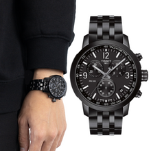 Load image into Gallery viewer, Tissot PRC 200 Chronograph Black Dial Black Steel Strap Watch For Men - T114.417.33.057.00