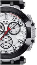 Load image into Gallery viewer, Tissot T Race Chronograph White Dial Black Silicone Strap Watch For Men - T115.417.27.011.00