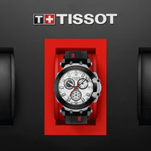 Load image into Gallery viewer, Tissot T Race Chronograph White Dial Black Silicone Strap Watch For Men - T115.417.27.011.00