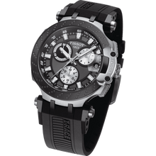 Load image into Gallery viewer, Tissot T Race Chronograph Anthracite Black Dial Black Silicone Strap Watch For Men - T115.417.27.061.00