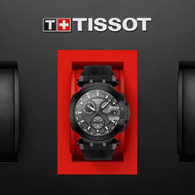 Load image into Gallery viewer, Tissot T Race Chronograph Anthracite Black Dial Black Silicone Strap Watch For Men - T115.417.37.061.03