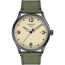 Load image into Gallery viewer, Tissot T Sport Chrono XL Beige Dial Khakhi Green Nylon Strap Watch for Men - T116.617.33.267.00