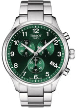Load image into Gallery viewer, Tissot Chrono XL Classic Green Dial Silver Steel Strap Watch for Men - T116.617.11.092.00
