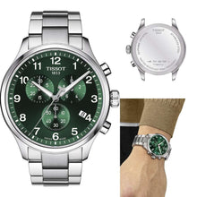Load image into Gallery viewer, Tissot Chrono XL Classic Green Dial Silver Steel Strap Watch for Men - T116.617.11.092.00