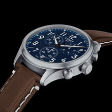 Load image into Gallery viewer, Tissot Chrono XL Vintage Blue Dial Brown Leather Strap Watch For Men - T116.617.16.042.00