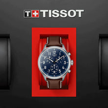 Load image into Gallery viewer, Tissot Chrono XL Vintage Blue Dial Brown Leather Strap Watch For Men - T116.617.16.042.00