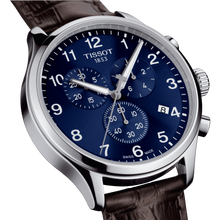 Load image into Gallery viewer, Tissot Chrono XL Classic Blue Dial Brown Leather Strap Watch For Men - T116.617.16.047.00