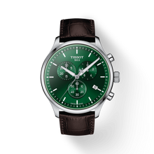 Load image into Gallery viewer, Tissot Chrono XL Chronograph Classic Green Dial Brown Leather Strap Watch For Men - T116.617.16.091.00