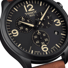 Load image into Gallery viewer, Tissot T Sport Chrono XL Black Dial Brown Leather Strap Watch For Men - T116.617.36.057.00
