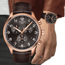 Load image into Gallery viewer, Tissot T Sport Chrono XL Classic Brown Dial Brown Leather Strap Watch For Men - T116.617.36.057.01