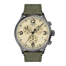 Load image into Gallery viewer, Tissot T Sport Chrono XL Beige Dial Khakhi Green Nylon Strap Watch for Men - T116.617.33.267.00