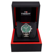 Load image into Gallery viewer, Tissot Chrono XL Classic Green Dial Silver Steel Strap Watch for Men - T116.617.11.092.00