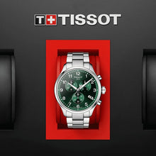 Load image into Gallery viewer, Tissot Chrono XL Classic Green Dial Silver Steel Strap Watch for Men - T116.617.11.092.00