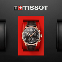 Load image into Gallery viewer, Tissot Chrono XL Black Dial Brown Leather Strap Watch For Men - T116.617.36.057.01