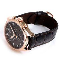 Load image into Gallery viewer, Tissot Chrono XL Black Dial Brown Leather Strap Watch For Men - T116.617.36.057.01