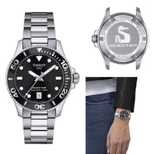Load image into Gallery viewer, Tissot Seastar 1000 Lady Black Dial Silver Steel Strap Watch for Women - T120.210.11.051.00