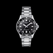 Load image into Gallery viewer, Tissot Seastar 1000 Lady Black Dial Silver Steel Strap Watch for Women - T120.210.11.051.00