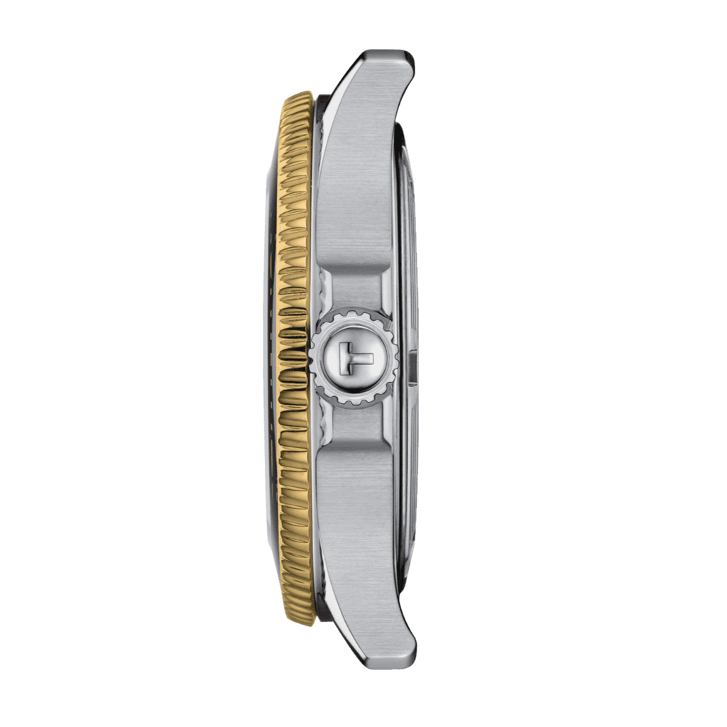 Tissot Seastar 1000 Black Dial Two Tone Steel Strap Watch for Women - T120.210.22.051.00