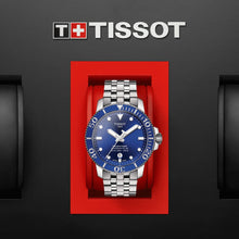 Load image into Gallery viewer, Tissot T Sport Seastar 1000 Powermatic Silicium Blue Dial Silver Steel Strap Watch For Men - T120.407.11.041.01