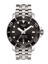Load image into Gallery viewer, Tissot Seastar 1000 Powermatic 80 Black Dial Silver Steel Strap Watch For Men - T120.407.11.051.00