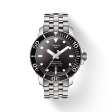 Load image into Gallery viewer, Tissot Seastar 1000 Powermatic 80 Black Dial Silver Steel Strap Watch For Men - T120.407.11.051.00