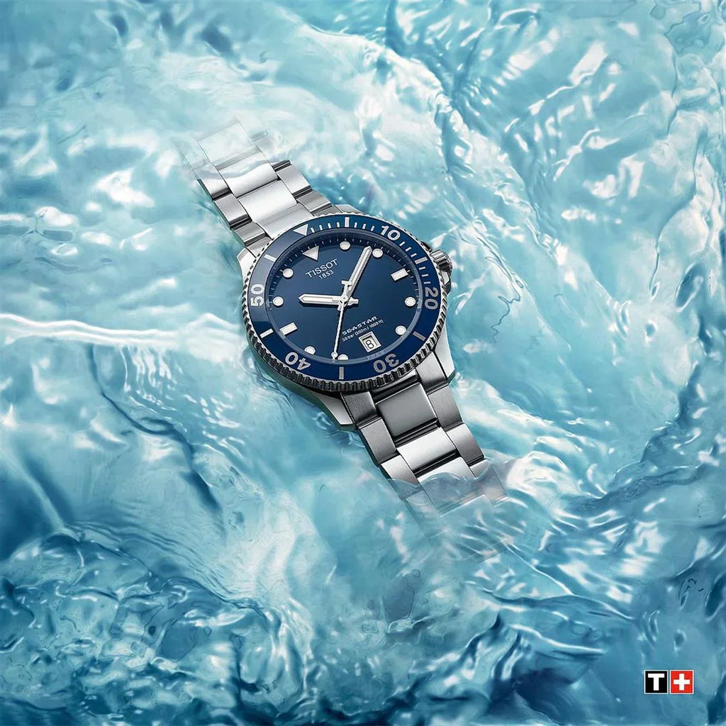 Tissot Seastar 1000 Blue Dial Silver Steel Strap Watch For Men - T120.410.11.041.00