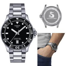 Load image into Gallery viewer, Tissot Seastar 1000 Black Dial Silver Steel Strap Watch For Men - T120.410.11.051.00