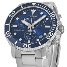 Load image into Gallery viewer, Tissot Seastar 1000 Chronograph Blue Dial Silver Steel Strap Watch For Men - T120.417.11.041.00