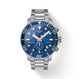 Tissot Seastar 1000 Chronograph Blue Dial Silver Steel Strap Watch For Men - T120.417.11.041.00