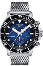 Load image into Gallery viewer, Tissot Seastar 1000 Chronograph Blue Dial Silver Mesh Bracelet Watch For Men - T120.417.11.041.02