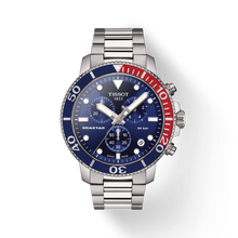 Load image into Gallery viewer, Tissot Seastar 1000 Chronograph Blue Dial Silver Steel Strap Watch For Men - T120.417.11.041.03